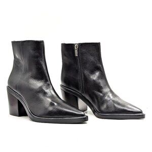 Vince Camuto Black Leather Pointed Toe Ankle Boots